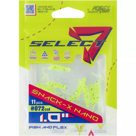 Силікон Select Snack-X Nano 1" #072 (11шт/уп), Довжина силікону: 1" (2.54 см), Колір силікону: 72, фото , изображение 2